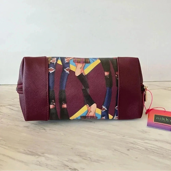 Nikky By Nicole Lee Large Oval Makeup Pouch Cosmetic Bag Pop Generation Gray - Picture 6 of 6